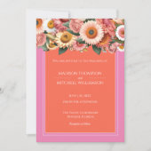 Invitation Jardin Sunrise rose Orange moderne Mariage Floral (Devant)
