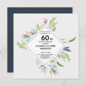Invitation Jardin sur la Riviera 60e anniversaire de mariage (Devant / Derrière)