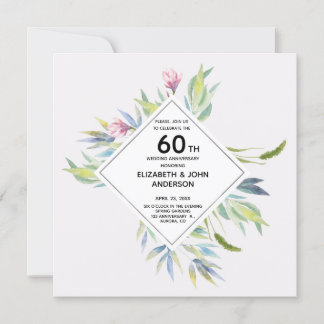 Invitation Jardin sur la Riviera 60e anniversaire de mariage