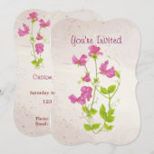 Invitation Jardin sur mesure fête d'anniversaire Pois doux su (Devant / Derrière)