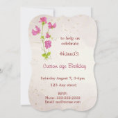 Invitation Jardin sur mesure fête d'anniversaire Pois doux su (Dos)