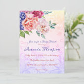 Invitation Jardin Tea Party Calligraphie Baby shower Brunch (Debout devant)