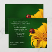 Invitation Jardin Thématique Tournesol et Ladybug (Devant / Derrière)