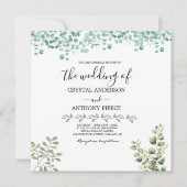 Invitation Jardin Thème Eucalyptus Romantique (Devant)