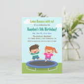 Invitation Jardin Trampoline Anniversaire de enfant Party (Debout devant)