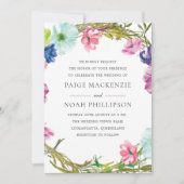 Invitation Jardin tropical Aquarelle Mariage floral Inviter (Devant)