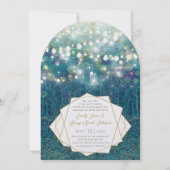 Invitation Jardin Turquoise bleu de Fairy Lights Mariage de l (Devant)