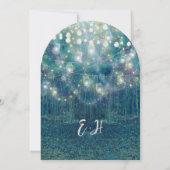 Invitation Jardin Turquoise bleu de Fairy Lights Mariage de l (Dos)