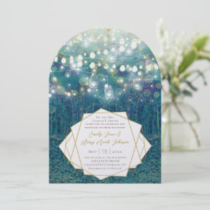 Invitation Jardin Turquoise bleu de Fairy Lights Mariage de l