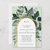 Invitation Jardin verdoyant, mariage d'arche botanique modern (Devant)