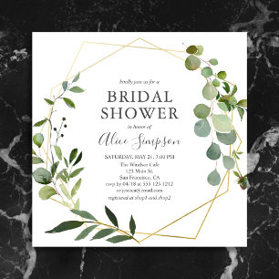 Invitation Jardin Verdure Eucalyptus Baby Shower Mariage