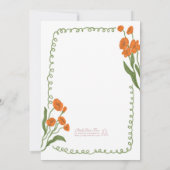 Invitation Jardin Vert Orange Fête des mariées peinte à la ma (Dos)