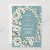 Invitation Jardin vert pastel doux et turquoise rose boho (Devant)