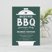 Invitation Jardin vert rustique BBQ Graduation Party (Debout devant)