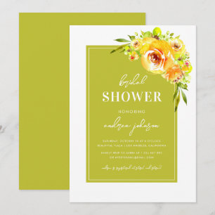 Invitation Jardin vibrant de mariage estival vert et jaune
