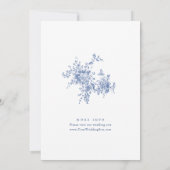 Invitation Jardin victorien Bleu Français ENGAGEMENT PARTY (Dos)