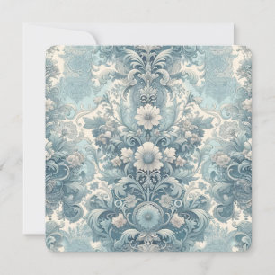 Invitation Jardin victorien en bleu Vintage Floral Baroque