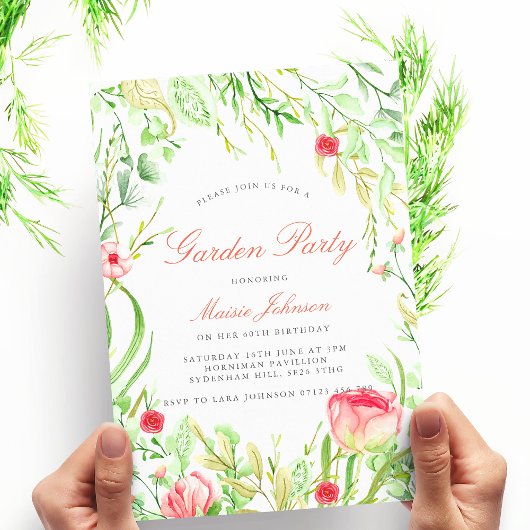 Invitation Jardin vintage Anniversaire