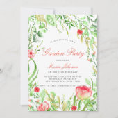 Invitation Jardin vintage Anniversaire (Devant)