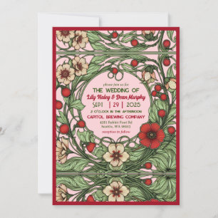 Invitation Jardin vintage Art Nouveau