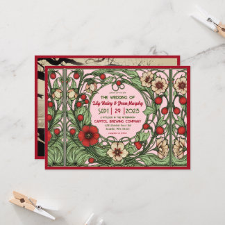 Invitation Jardin vintage Art nouveau Mariage