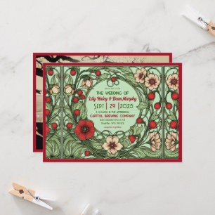 Invitation Jardin vintage Art nouveau Mariage
