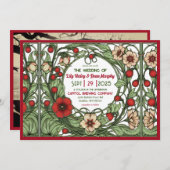 Invitation Jardin vintage Art nouveau Mariage (Devant / Derrière)