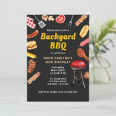 Invitation Jardin vintage barbecue barbecue fête d'anniversai (Debout devant)