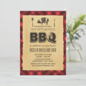 Invitation Jardin vintage BBQ Fête de chauffage domestique (Debout devant)