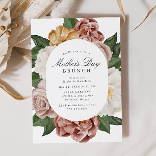 Invitation Jardin vintage Cadre Floral Fête des Mères Brunch