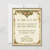 Invitation Jardin vintage Kate Greenaway Girl (Dos)