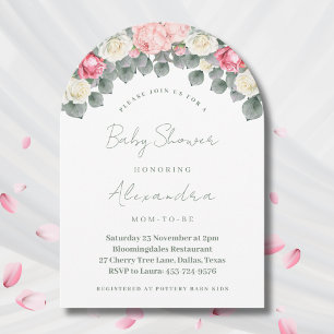 Invitation Jardin Vintage rose Baby shower Rose