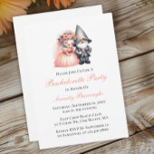 Invitation Jardin Whimsical Gnome Orange Bachelorette