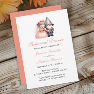Invitation Jardin Whimsical Gnome Orange Mariage répétition