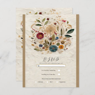Invitation Jardin Whimsical Pressé Fleurs Bohème RSVP