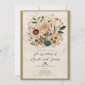 Invitation Jardin Whimsical Pressé Fleurs Mariage bohème (Devant)