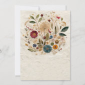Invitation Jardin Whimsical Pressé Fleurs Mariage bohème (Dos)