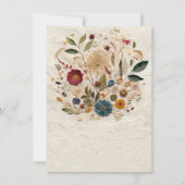 Invitation Jardin Whimsical Pressé Fleurs Mariage bohème (Dos)