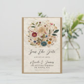 Invitation Jardin Whimsical Pressé Fleurs Mariage bohème (Debout devant)