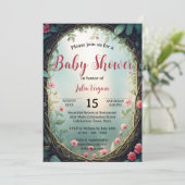 Invitation Jardin Whimsical Secret Baby shower floral (Debout devant)