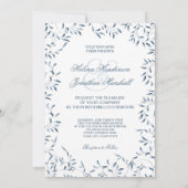 Invitation Jardin Willow Elegant Bleu et Blanc Floral (Dos)