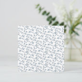 Invitation Jardin Willow Elegant Bleu et Blanc Floral (Debout devant)