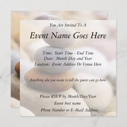 Invitation Jardin Zen Rock (Devant / Derrière)