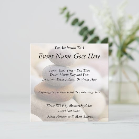 Invitation Jardin Zen Rock (Debout devant)