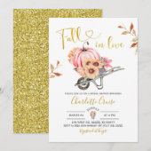 Invitation Jardiner Citrouille rose chute dans la Fête des ma (Devant / Derrière)