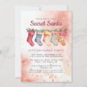 Invitation Jardins de Noël Pink Secret Père Noël Party (Devant)