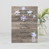 Invitation Jarre de mason bleu vintage rustique (Debout devant)