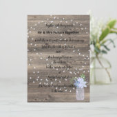 Invitation Jarre de mason bleu vintage rustique (Debout devant)