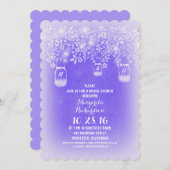 Invitation jarres de maçon rustique cornflower bleu nuptiale (Devant / Derrière)