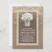 Invitation Jarres de mariage rustique avec Gypsophile pour an (Devant)
